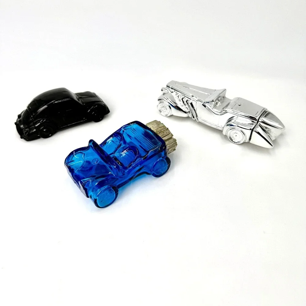 Vintage Avon Car Cologne Decanter Lot VW Beetle Hot Rod Duesenberg 3pc Set *READ